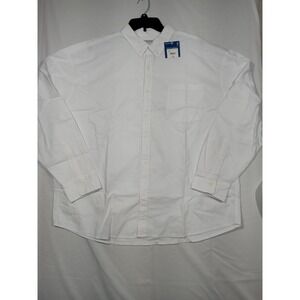 Arizona Jean Co Mens White Oxford‎ Button Down Dress Shirt XL